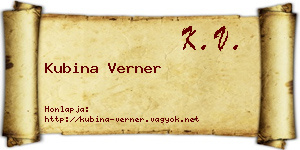 Kubina Verner névjegykártya